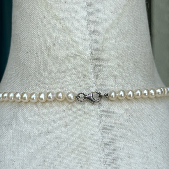 Orfevrerie Wiskemann vintage 925 ivory white freshwater pearl necklace - Picture 5 of 6